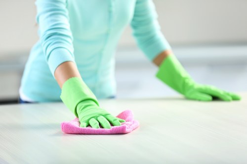 Sustainability-focused carpet cleaning operations with waste sorting and reuse